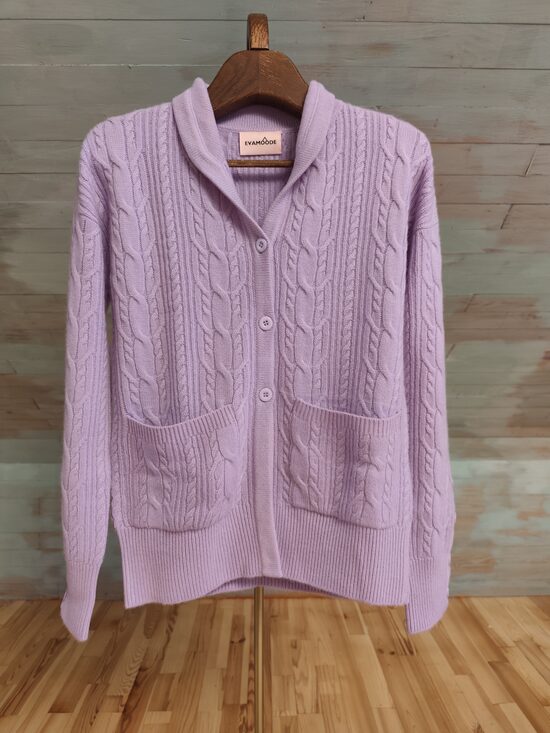 EVAMOODE PURPLE OXFORD CARDIGAN